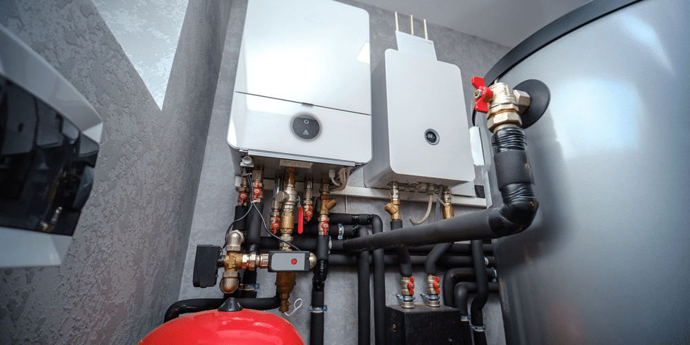 Image of a new HVAC system fully mounted and ready to go.